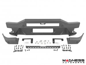 Ford Bronco Front Bumper - High Clearance - 20" Black Series Light Bar & Black Series Amber DRL Cubes Ford Bronco Front Bumper - High Clearance - 20" Black Series Light Bar & Black Series Amber DRL Cubes